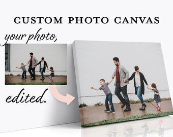 Custom Family Canvas Photo Gift for Mother's Day personalized gift for mom Birthday present for her Canvas gift family photo edited