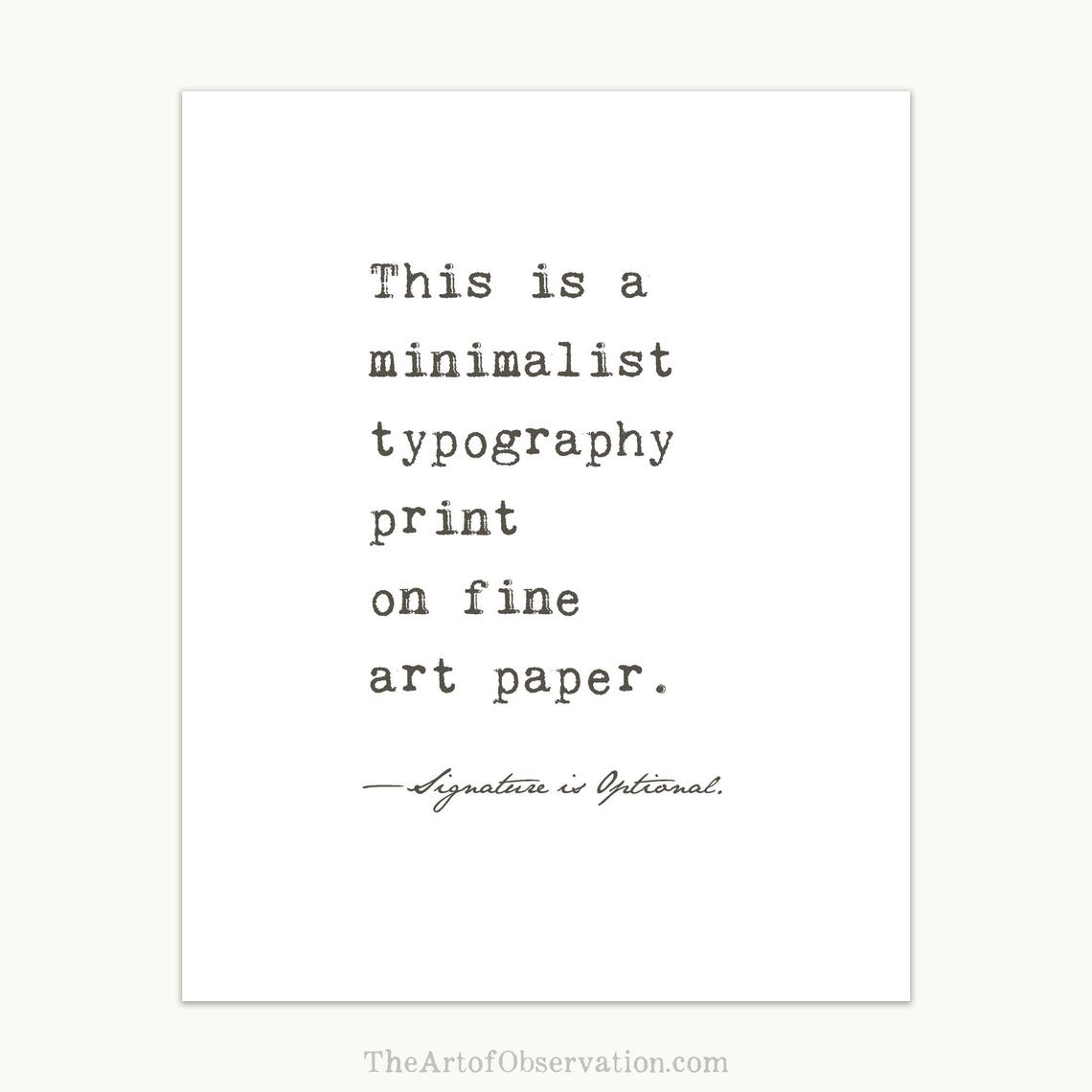 Custom Typewriter Quote Print Personalized gift for her Etsy