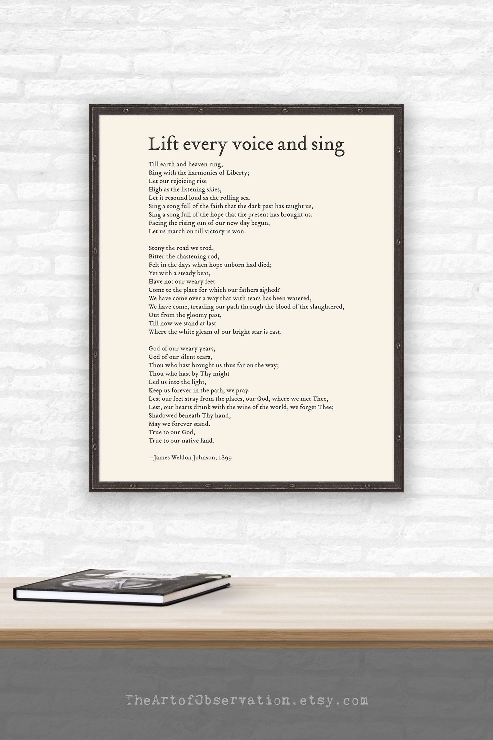 Lift Every Voice and Sing Poem Print James Weldon Johnson Etsy