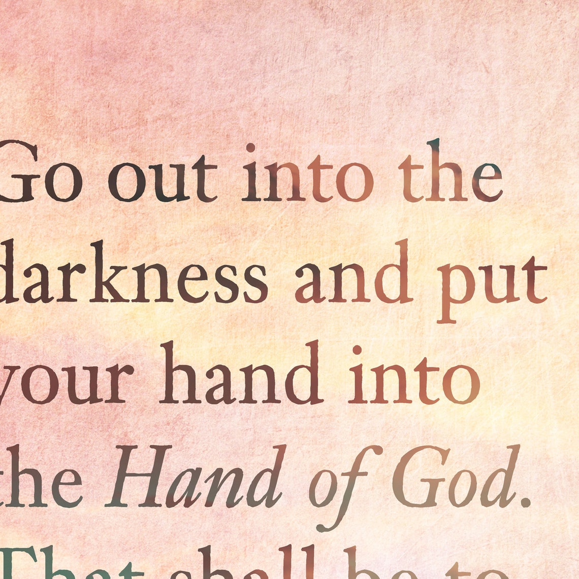 Christian Wall Art Poster Print from The Gate of the Year poem Etsy