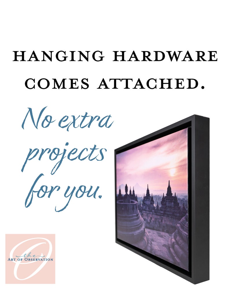 Add a frame to any Canvas print Framed Gifts custom Ready to Hang Wood Frames in black, white, or painted silver Add on framing upgrade image 4