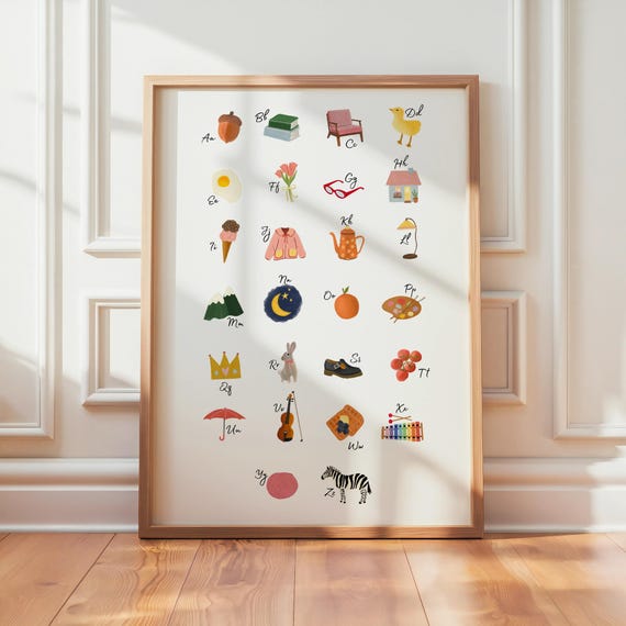 Unframed | Children's Nursery Alphabet Print | Various Sizes