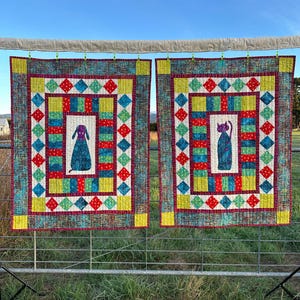 A Cat or a Dog - quilt pattern for either a cat or dog on a small quilt - digital download