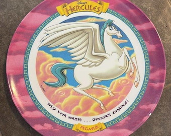Vintage 1997 McDonald&#39;s Disney Hercules Melamine Plate Pegasus Collectible