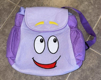 2003  Dora The Explorer Purple Backpack Mr. Face 10&quot;