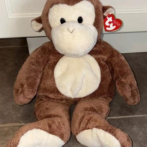 2004 Ty Pluffies DANGLES MONKEY bruin pluche knuffeldier 15" groot
