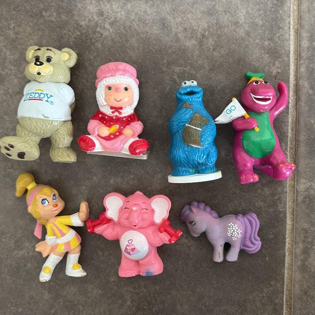 Vintage PVC Toy Lot Barney Care Bears My Little Pony Chipette