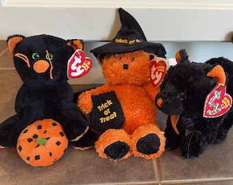 Ty Beanie Babies Halloween Superstition Witchy and Scaredy