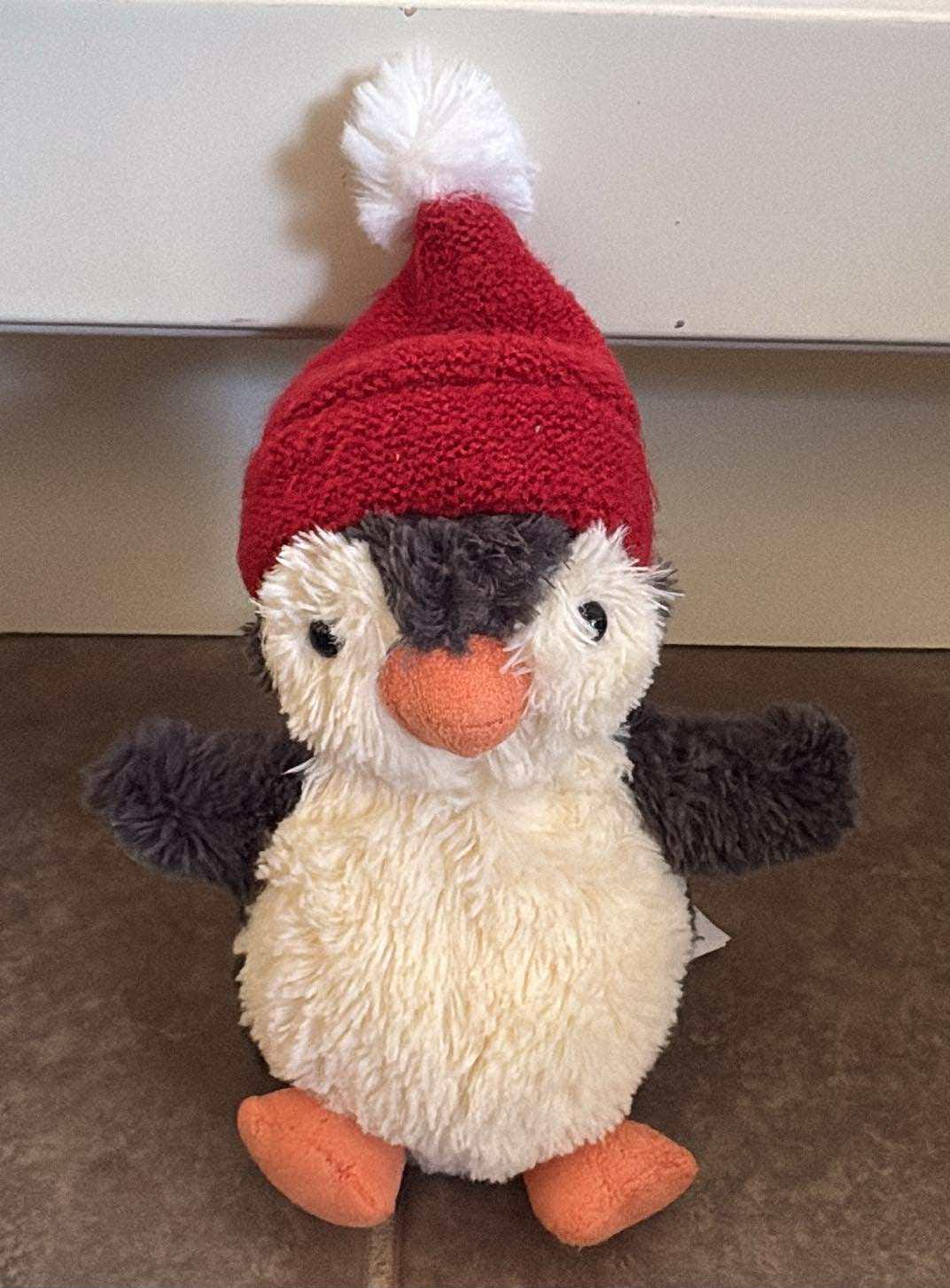 ジェリーキャット ペンギン ニット帽 ジェリーキャット 赤い冬帽子をかぶったペンギン ぬいぐるみ 5インチ