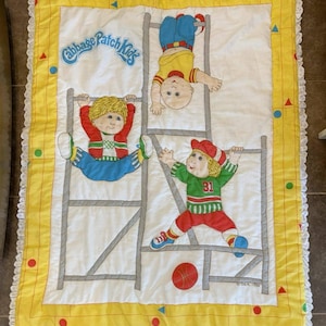 Painel de colcha Cabbage Patch Kids de 1984 para bebês, crianças pequenas e bebês com barras de macaco