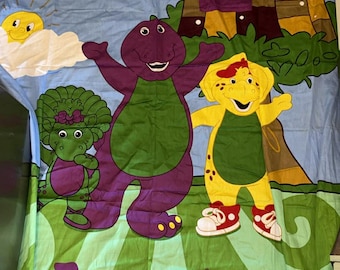 ヴィンテージ バーニー ザ ダイナソー ツインフラットベッドシーツ 寝具生地