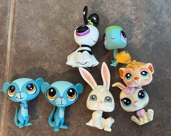 Vintage LPS Littlest Pet Shop Animal Toy Lot 7 included