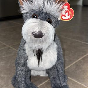 2000 Ty Pluche Max Schnauzer Dog Classic 12 Inch Grijs Knuffeldier