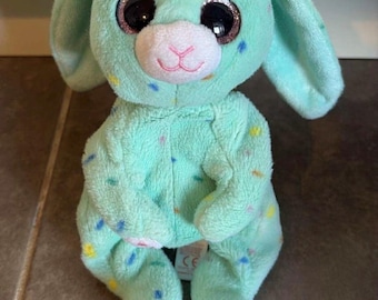 Ty Beanie Baby Bellies - Coelho Verde-azulado de Abril da Páscoa, 15 cm