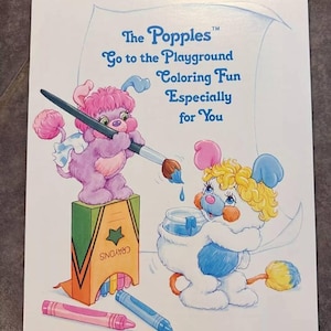 Vintage 1985 Popples American Greetings carte d'anniversaire livre à colorier
