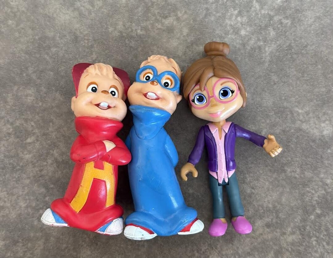 1990 KFC Alvin and the Chipmunks PVC Vinyl Toys Alvin Simon and