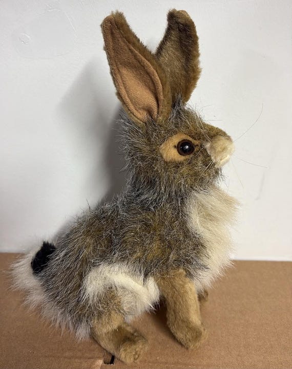 ドイツ　ハンドメイド　ミニチュアうさぎ　JACK RABBIT Hansa Jack Rabbit Bunny Realistic Stuffed Animal Plush 8 Inch - Etsy