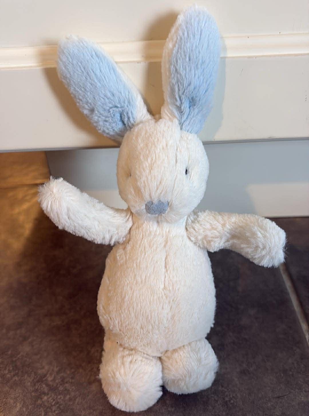  Bobtail Bunny Rattle 廃盤 レア Jellycat Little Bunny Rabbit Plush Blue White Bobtail Chime Rattle