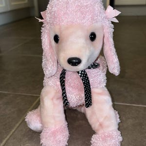2001 Ty Beanie Buddy Brigitte Poodle Plush Pink Poodle Dog