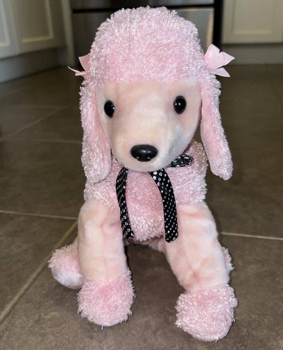 2001 Ty Beanie Buddy Brigitte Poodle Peluche Barboncino Rosa - Main Image