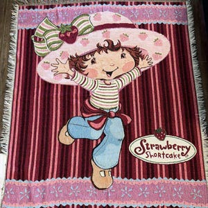 Vintage Strawberry Shortcake Character Blanket Tapestry
