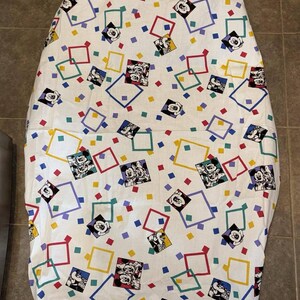 Vintage Walt Disney Mickey Mouse And Minnie Mouse Themed Fitted Crib Sheet