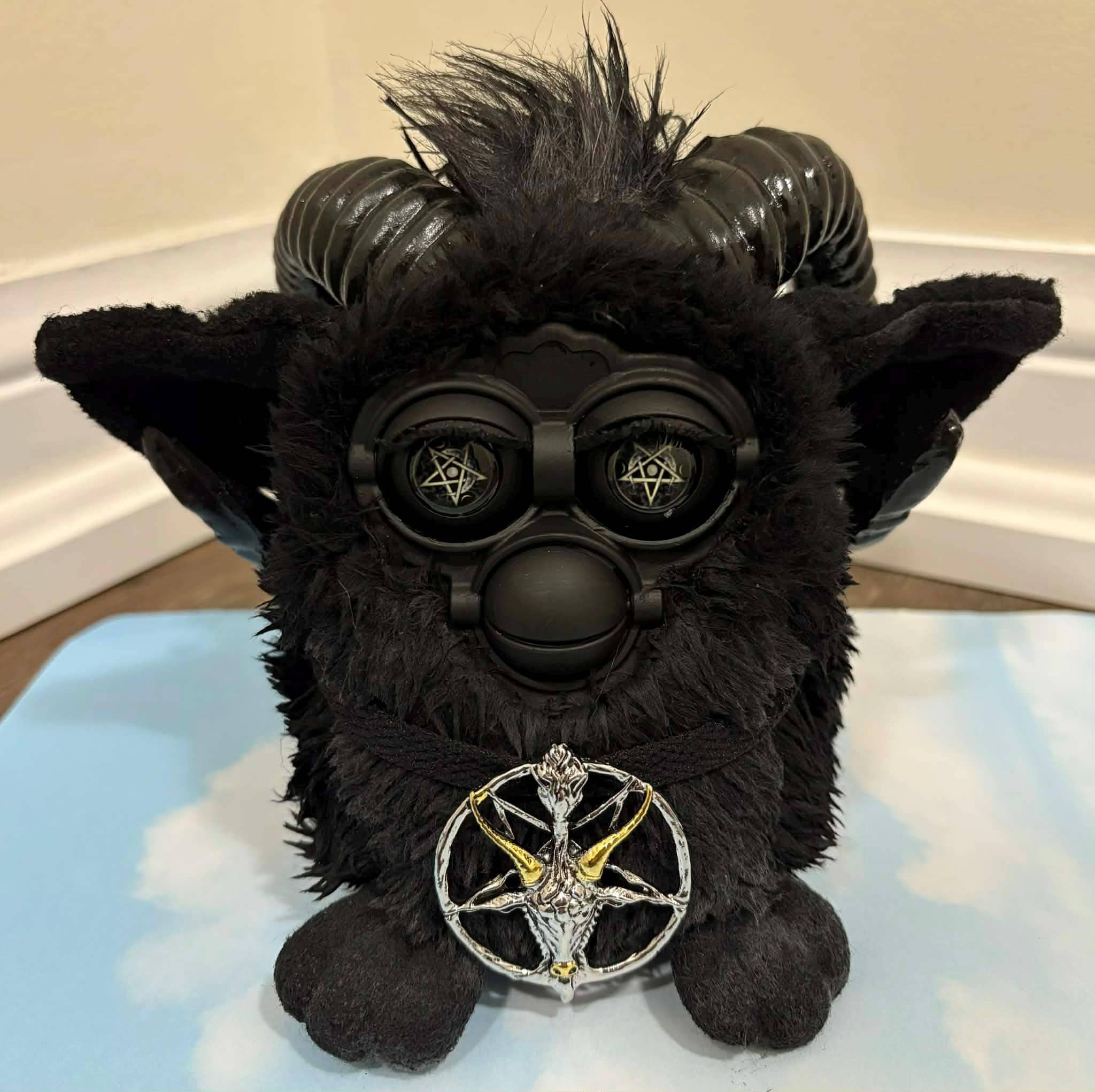 OOAK Furby the Dark Lord Gothic Satanic Goat Head Furby Non