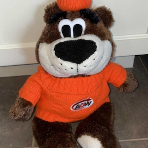 Vintage A&W Root Beer Bear ROOTY Stuffed Animal Plush 15&quot; Tall