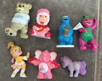 1997年マイリトルポニー G2ヴィンテージ バービー　ケアベアあちゃちゅむ ビンテージPVCおもちゃセット バーニー ケアベア マイリトルポニー