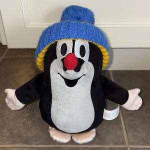 Krtek der Kleine Maulwurf Plüsch Cartoon Zdenek Miler Tschechische Republik 23 cm Blauer Hut