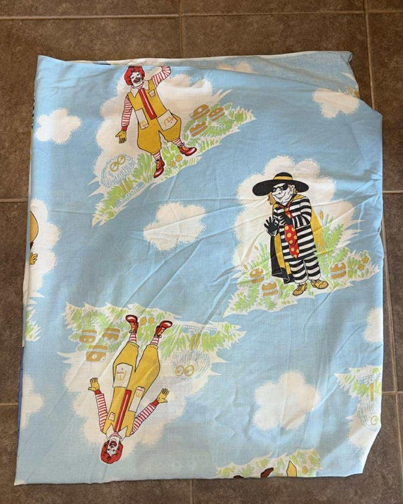 1970s Mcdonald's Twin Fitted Bed Sheet Texmade Truprest II Ronald