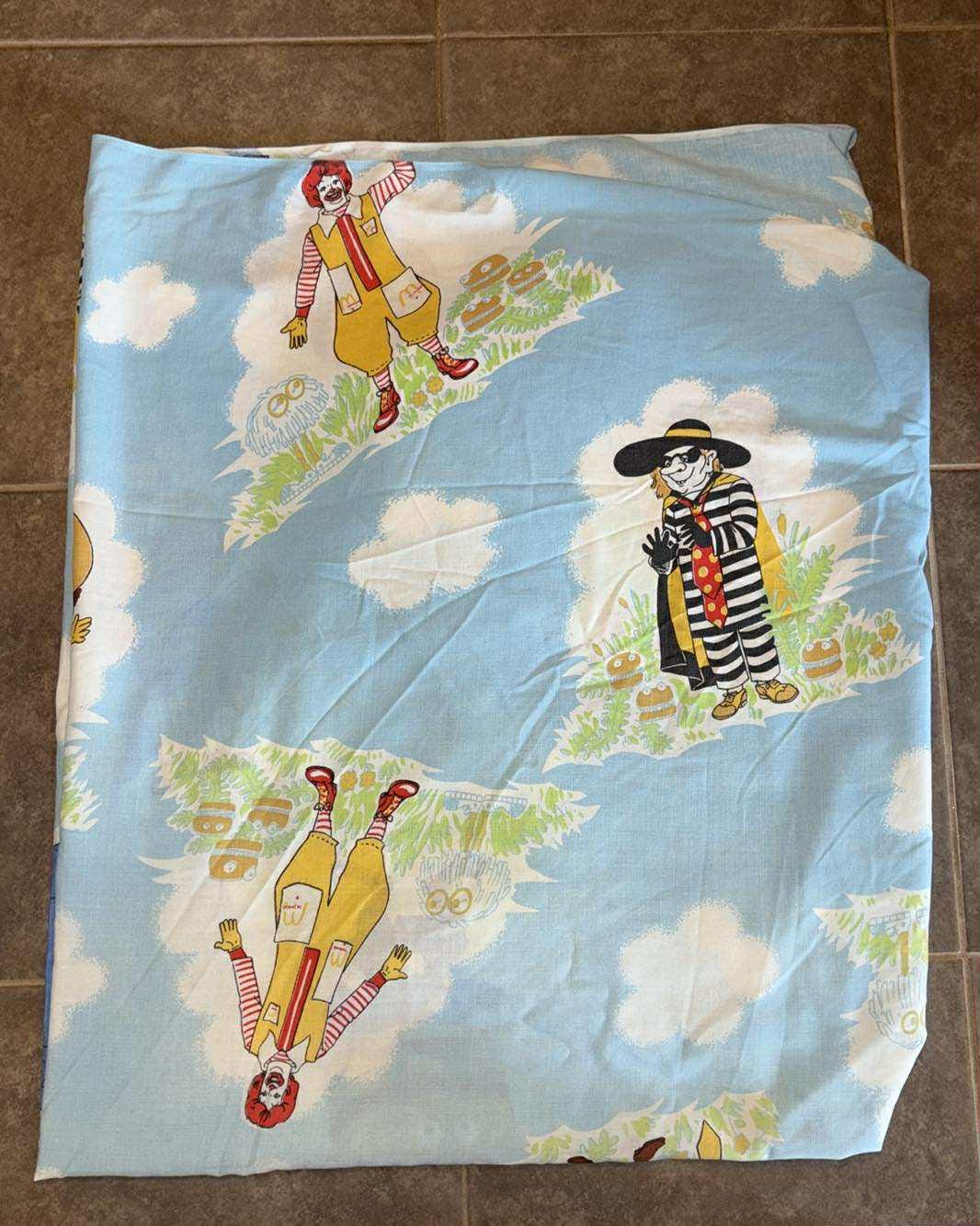 1970s Mcdonald's Twin Fitted Bed Sheet Texmade Truprest II Ronald