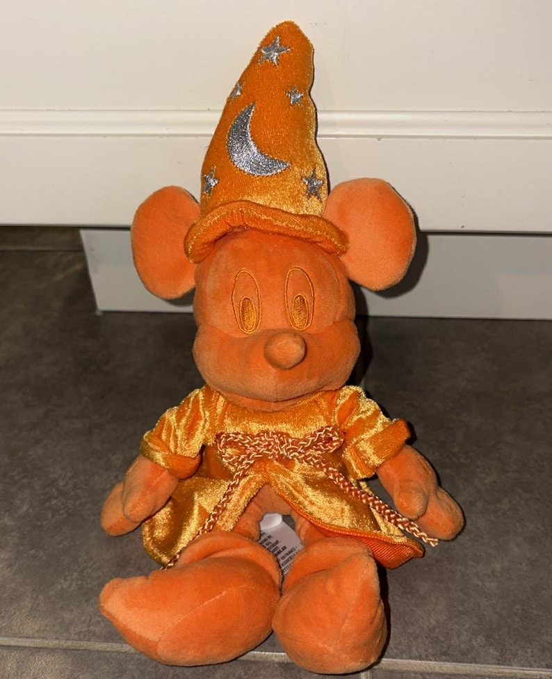 Disney Mickey Mouse oranje tovenaar knuffel 12 inch afbeelding 1