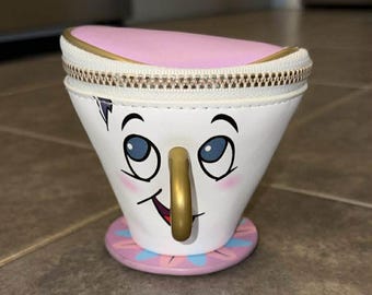 Disney Chip Potts Myntväska Tekopp Skönheten Odjuret Liten Dragkedja Plånbok