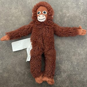 Peluche de orangután de IKEA, mono marrón, simio, 20 cm, tamaño pequeño.