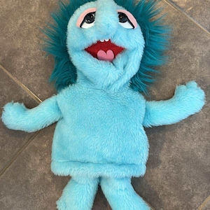 Vintage Blue Muppet Puppet Plush Hand Puppet 15 inch
