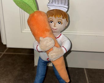 Peluche de chef Chef con zanahoria de 23 cm (9 pulgadas)