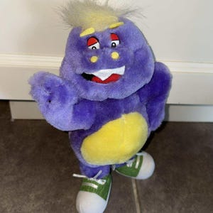1996 Vintage Pizza Time Plush Purple Monster Mr Munch Chuck E Cheese ShowBiz 9&quot;