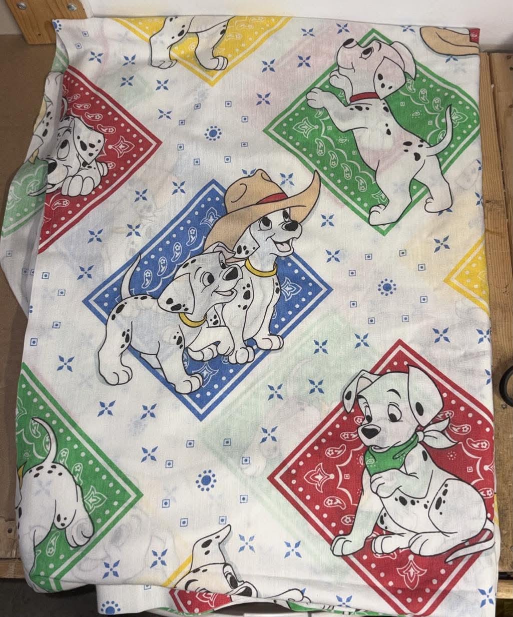 Vintage Disney 101 Dalmatians Cowboy Bandana Twin Flat Top Sheet