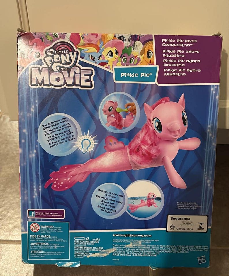 My Little Pony the Movie Pinkie Pie Swimming Seapony Figure - Etsy