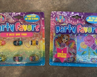 Vintage Lisa Frank Party Favors Jazzy Gem Rings and Notepads