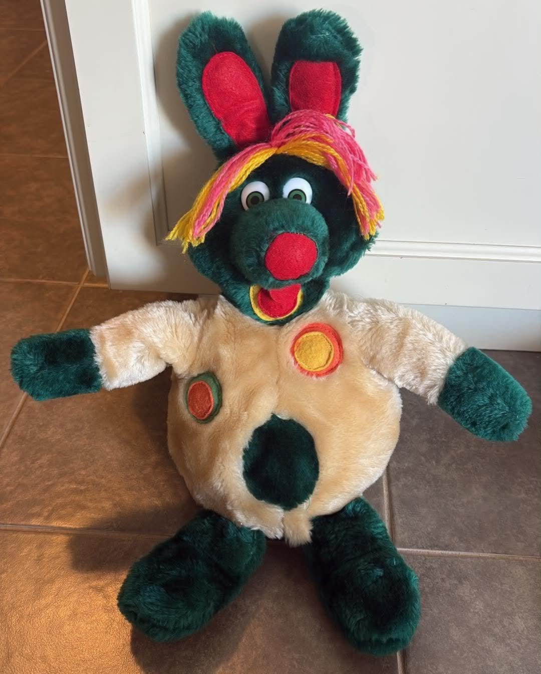 1990s Polka Roo Hand Puppet: Polka Dot Door TV Show Plush Toy (16