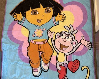 Dora The Explorer & Her Monkey Friend Boots Quilted Blanket 56 X 39 inch