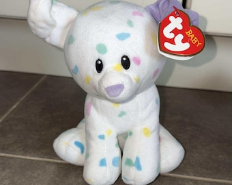 Ty Baby Sprinkles the Speckled Puppy Stuffed Animal Plush 6&quot; Confetti Dog Soft