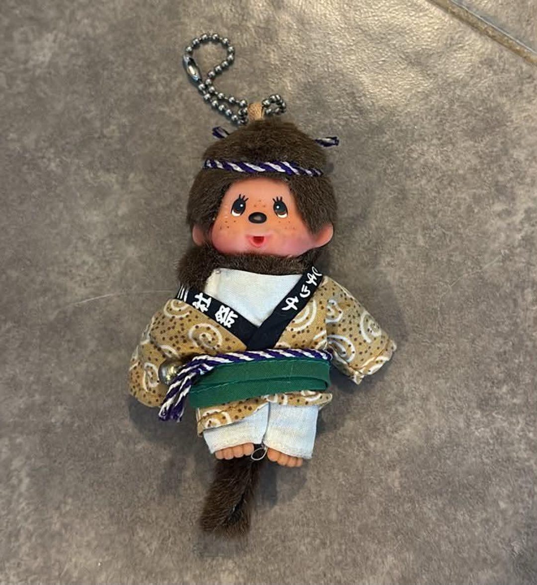 Vintage Monchhichi Monchichi Ninja Mini Key Chain Plush 4 Inch