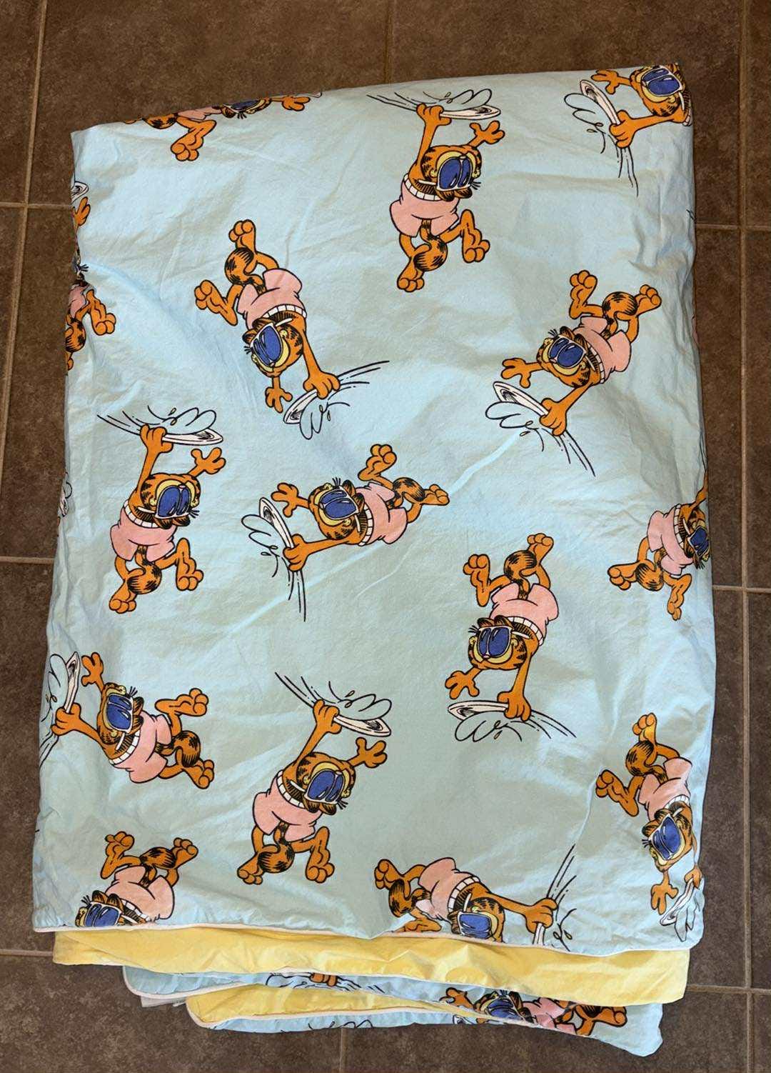 Sac De Couchage Vintage Garfield – Taille Twin – Violet – Pour Enfant – Réversible
