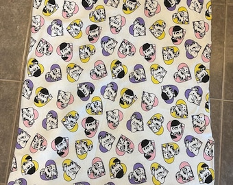 Vintage Disney 101 Dalmatians Hearts Soft Crafting Fabric Piece