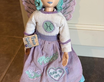 Vintage Carlton Cards Angels Of The Zodiac Doll Pisces Astrology Horoscope