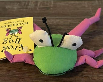 1996 年ヴィンテージのカエル虫指人形「How Many Bugs In A Box?」