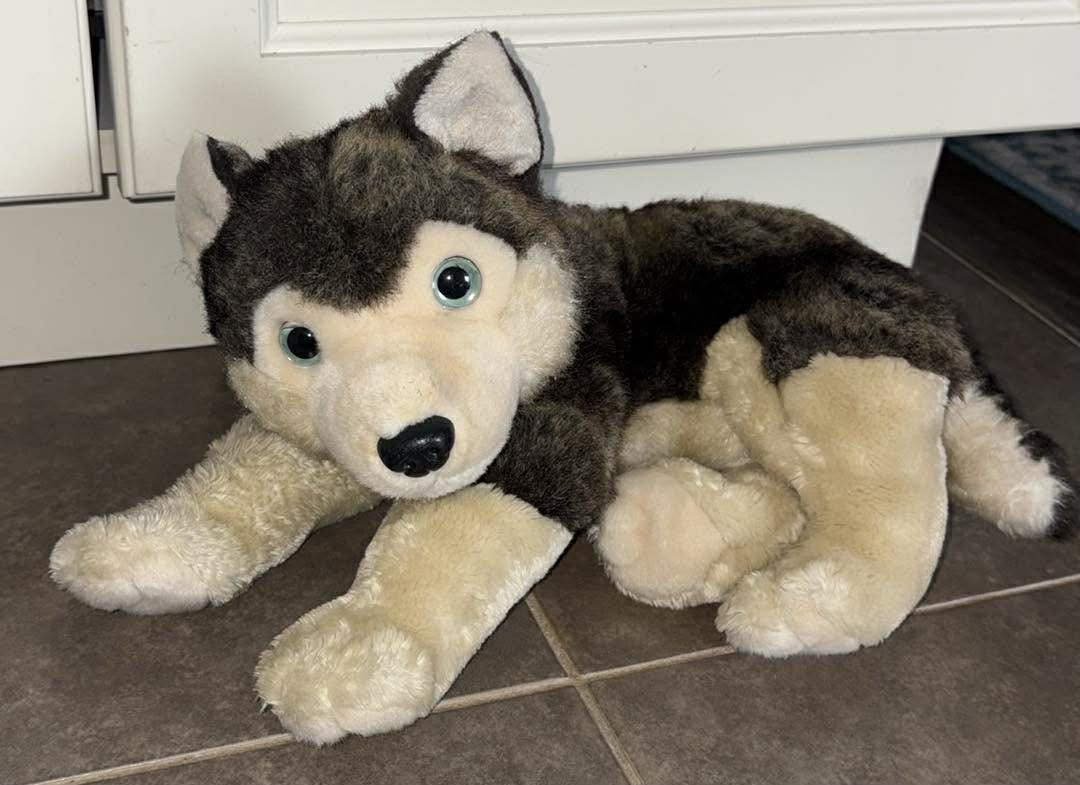 2003 Ty Classic Musher Husky Wolf Plush 12” Realistic Gray Blue
